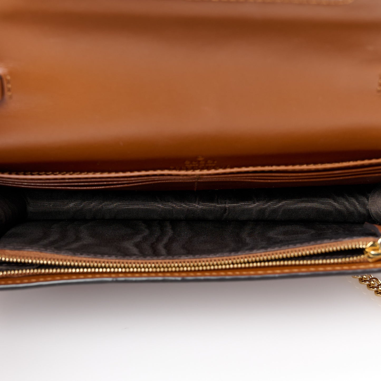 Calfskin GG Matelasse Chain Wallet Peanut Brown