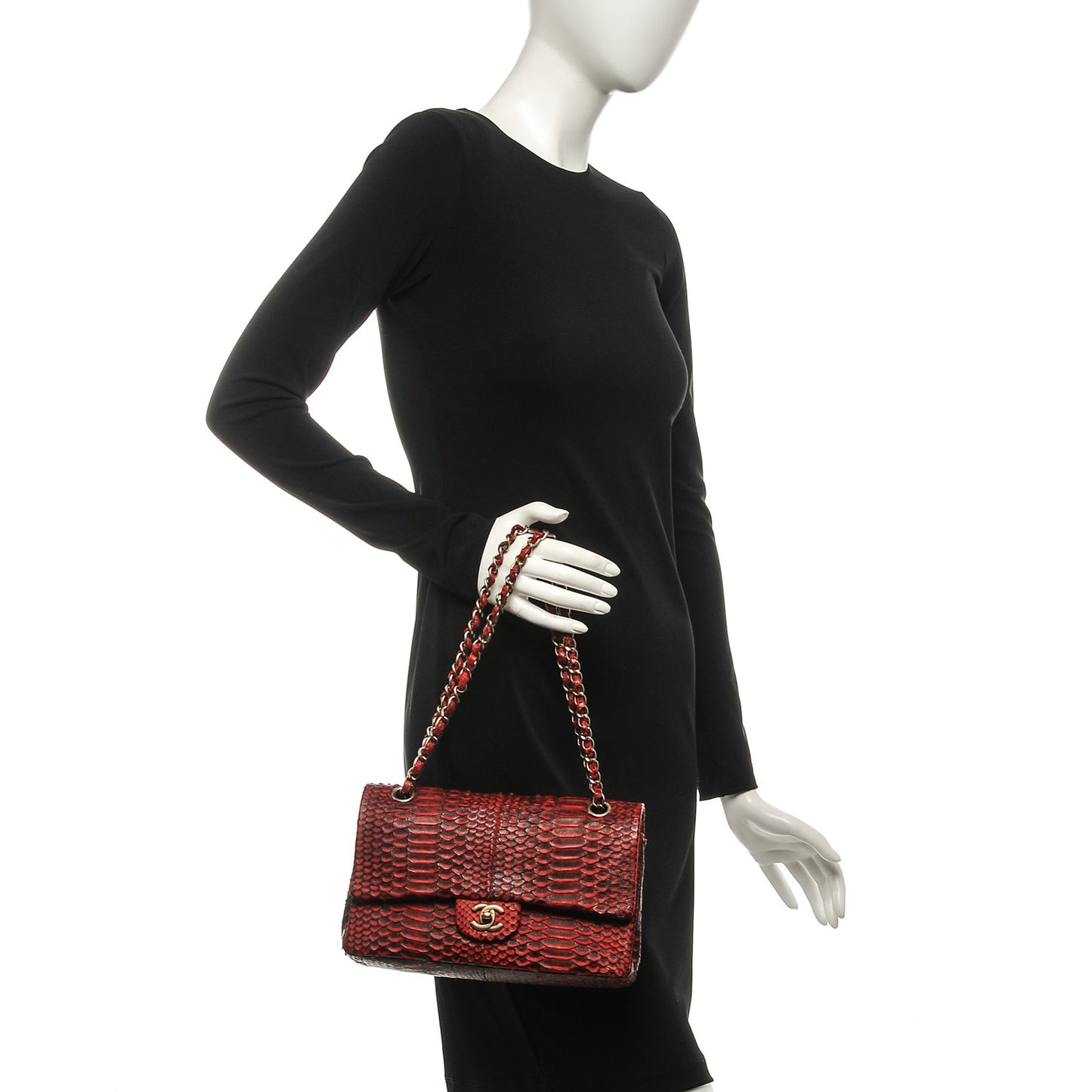 Python Medium Double Flap Red Black