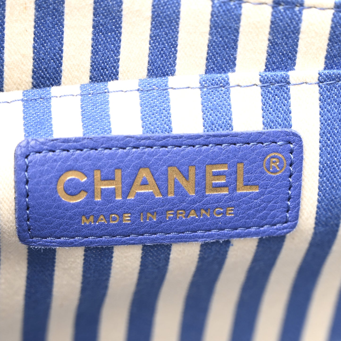 Calfskin Quilted Chevron Small Single Flap Blue