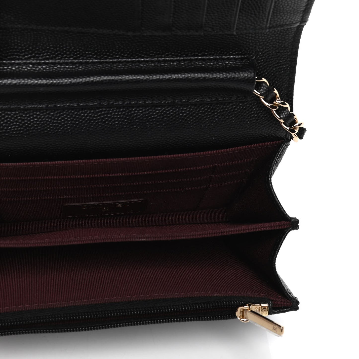 Caviar Quilted Mini Wallet On Chain WOC Black