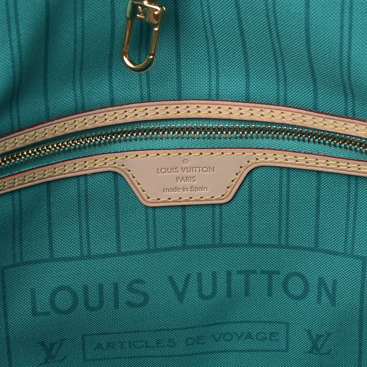Louis Vuitton Monogram V Neverfull MM Turquoise 6 of 9
