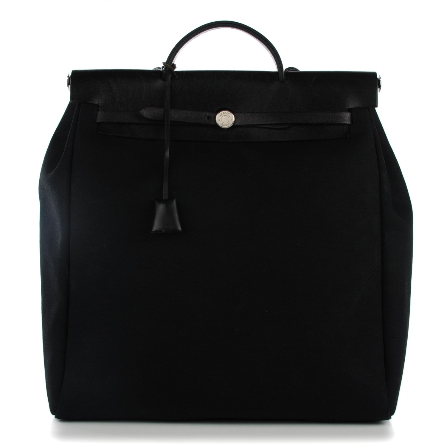 Hermes Toile Vache Calfskin Herbag 40 GM Black 1 of 12