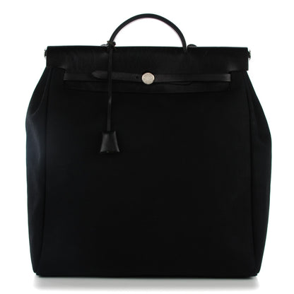 Hermes Toile Vache Calfskin Herbag 40 GM Black 1 of 12