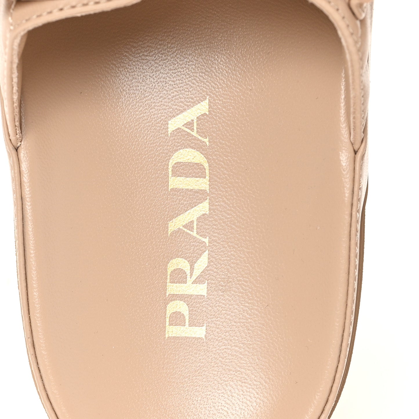 Nappa Quilted Padded Logo Slide Sandals 37 Sabbia