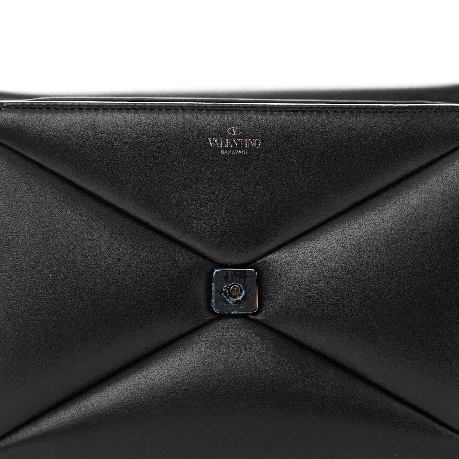 Valentino Garavani VALENTINO GARAVANI Nappa Tonal One Stud Chain Shoulder Bag Black 12 of 15