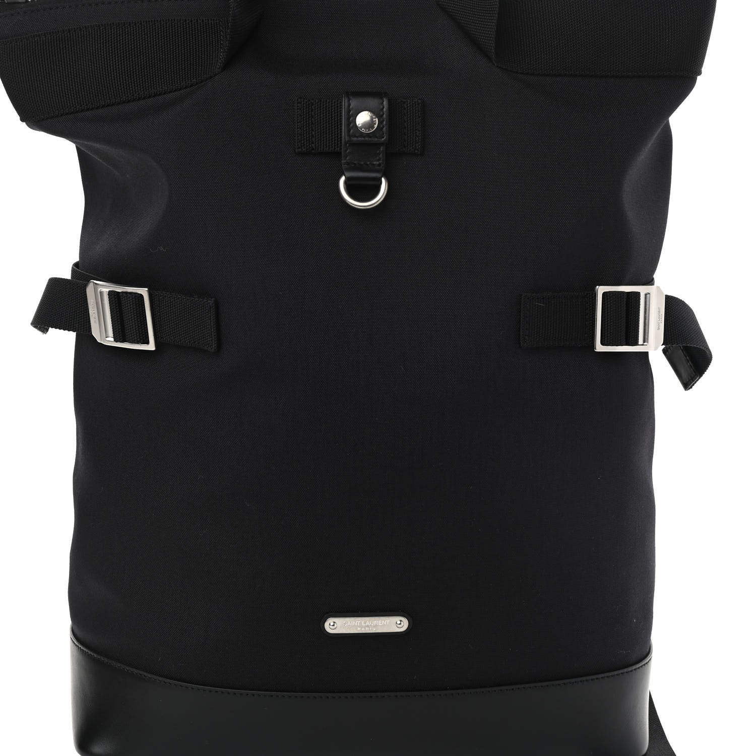 Saint Laurent Canvas Calfskin Rivington Race Convertible Backpack Black 8 of 10