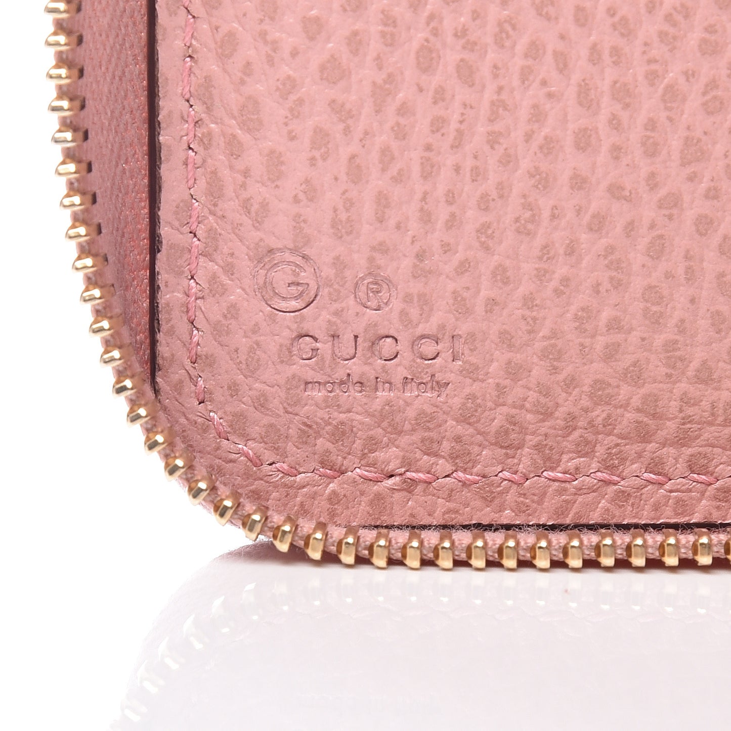Dollar Calfskin Medium GG Zip Around Wallet Soft Pink