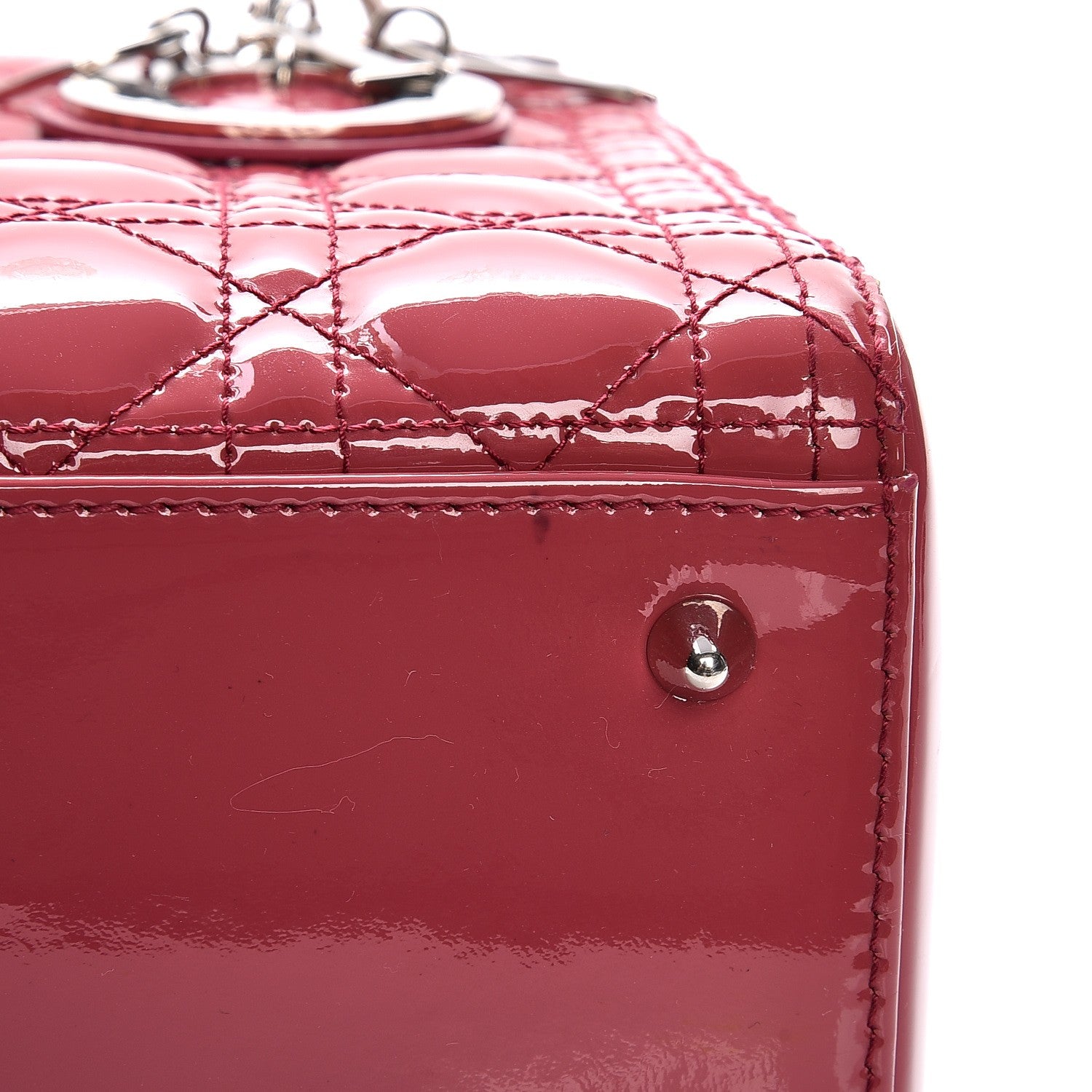 Christian Dior Patent Cannage Medium Lady Dior Dark Pink 13 of 17