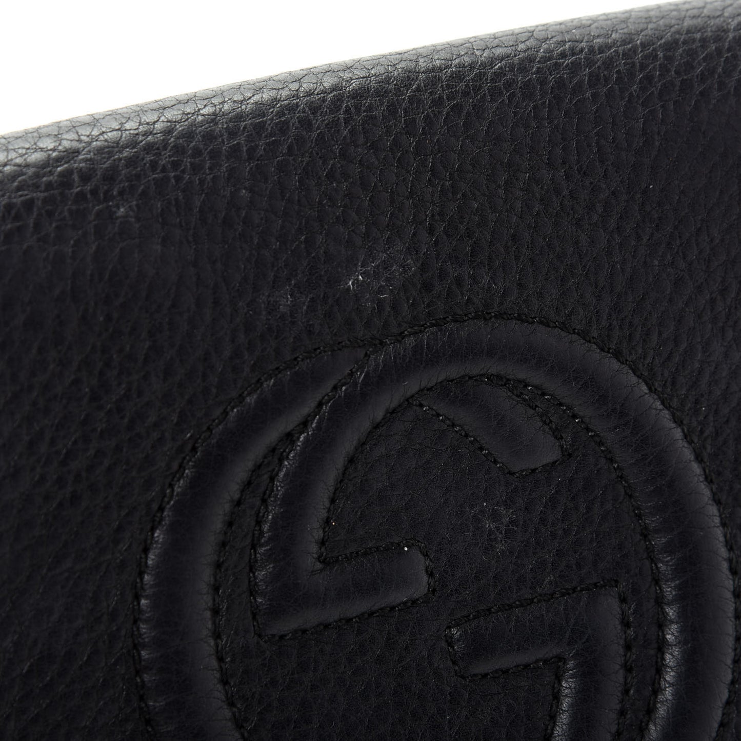 Pebbled Calfskin Small Soho Flap Crossbody Black