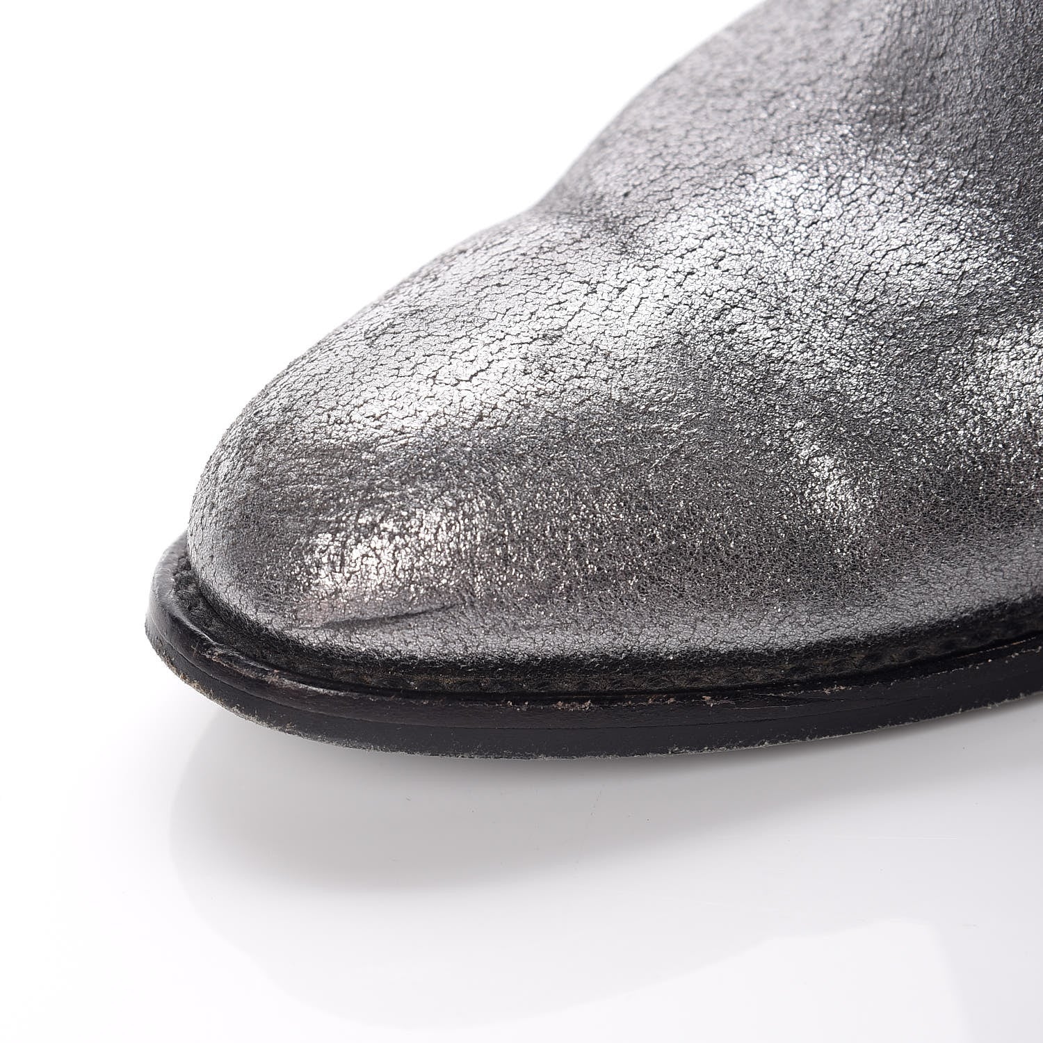 Saint Laurent Metallic Suede Curtis Ankle Boots 39 Dark Silver 16 of 22