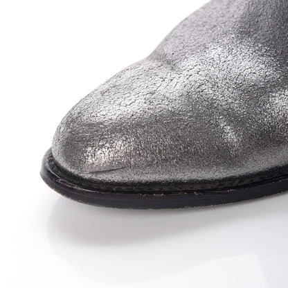 Saint Laurent Metallic Suede Curtis Ankle Boots 39 Dark Silver 16 of 22