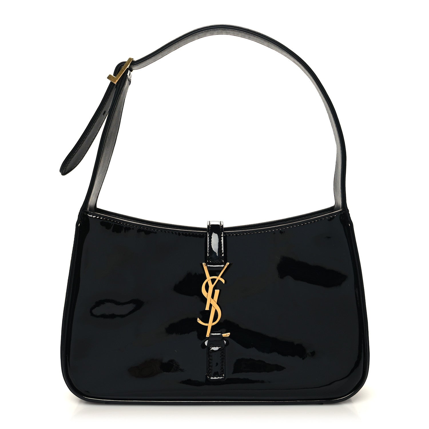 Saint Laurent Patent Le 5 A 7 Hobo Black 1 of 10
