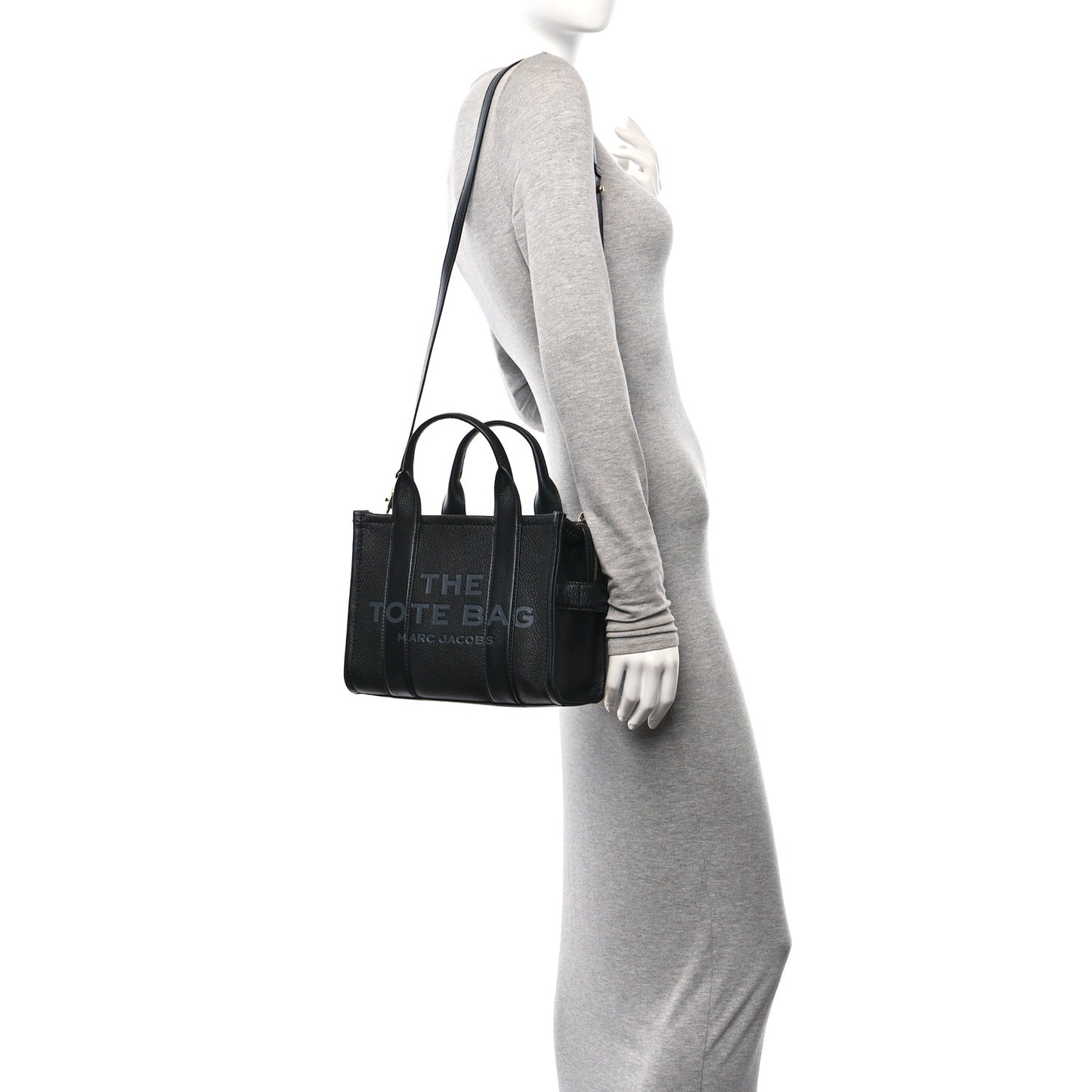 Grained Calfskin Small The Tote Bag Black