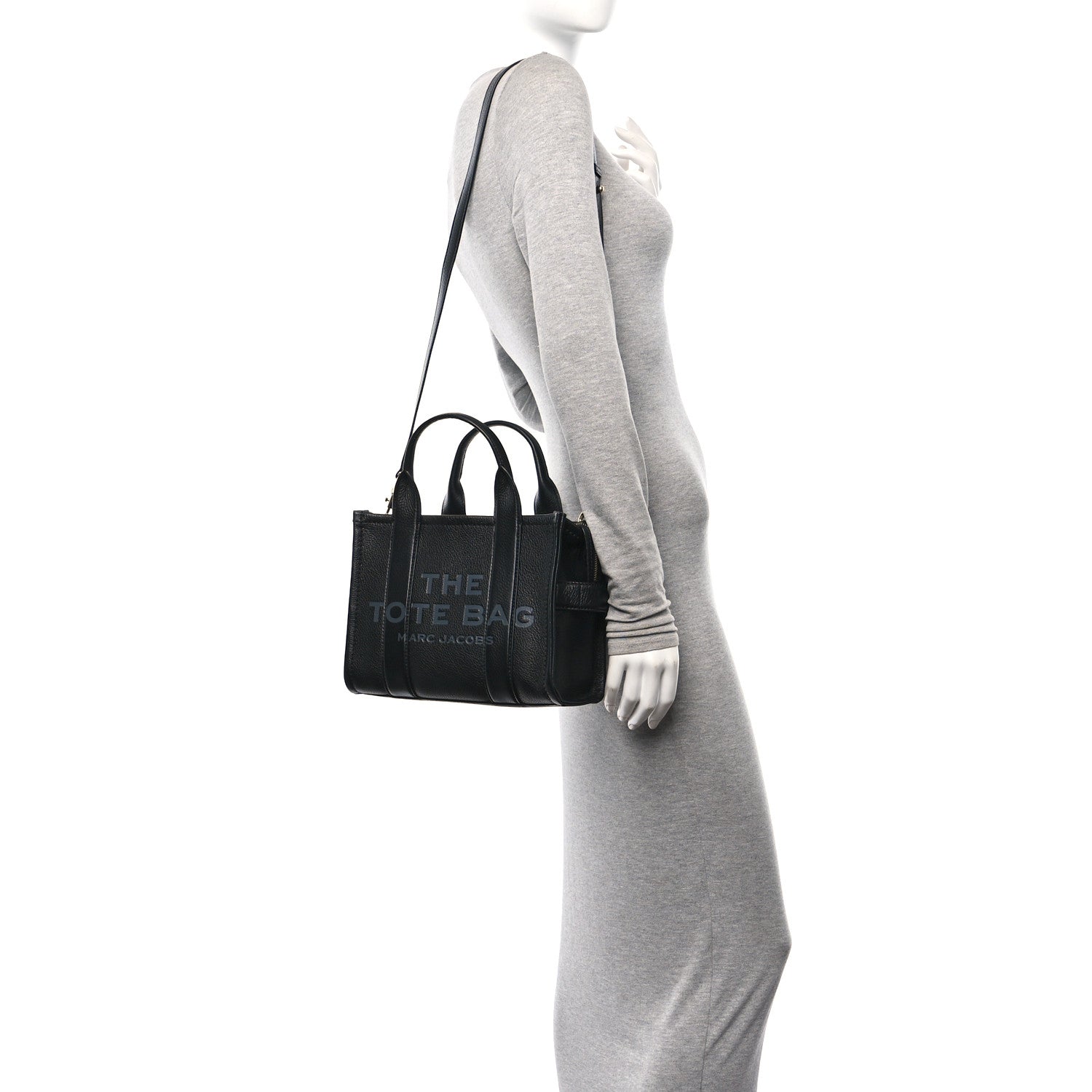 Marc Jacobs Grained Calfskin Small The Tote Bag Black 2 of 11