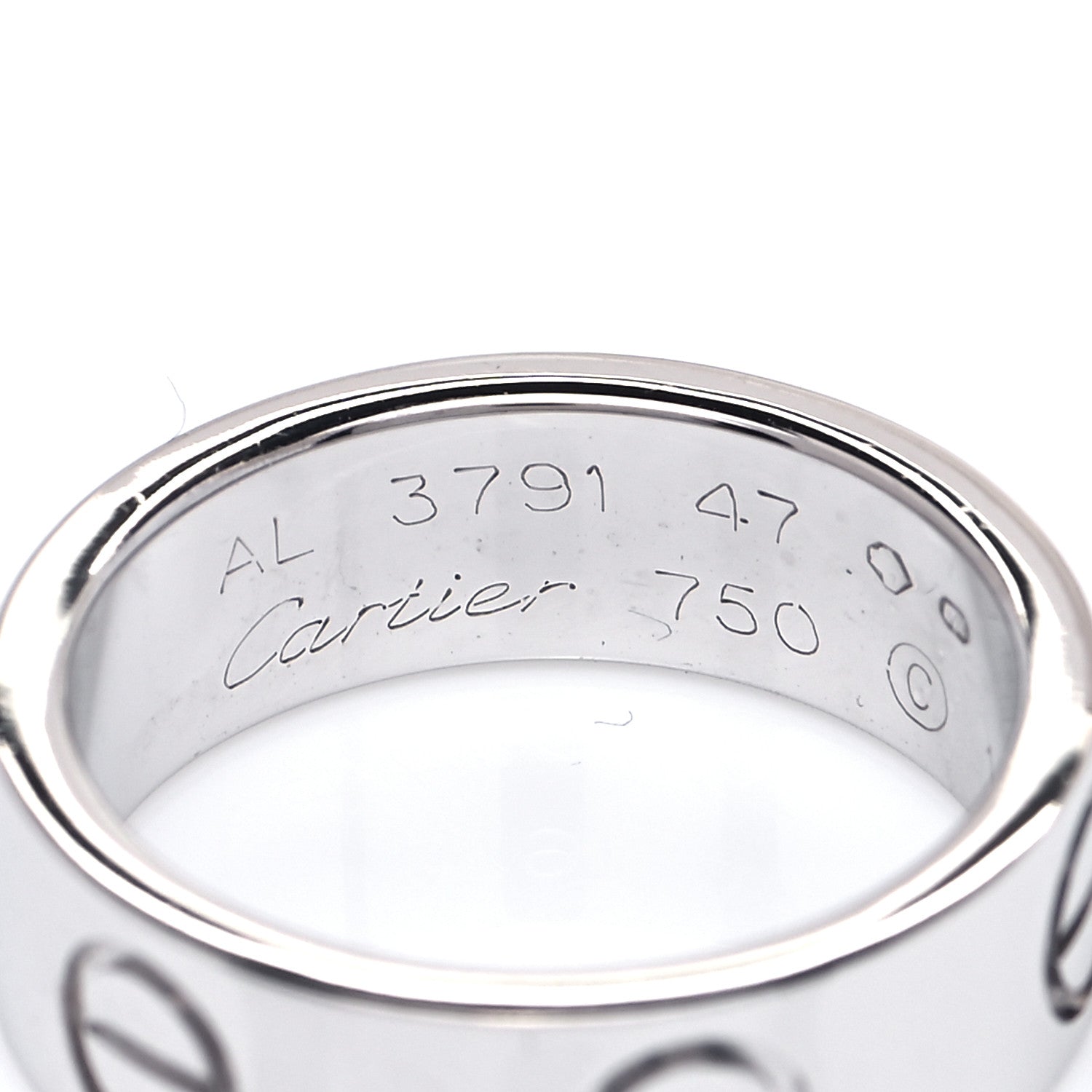Cartier 18K White Gold 5.5mm LOVE Ring 47 4 4 of 4