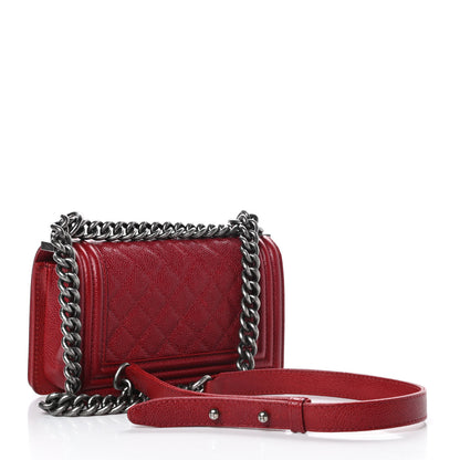 Chanel Caviar Quilted Small Boy Flap Dark Red 3 of 12