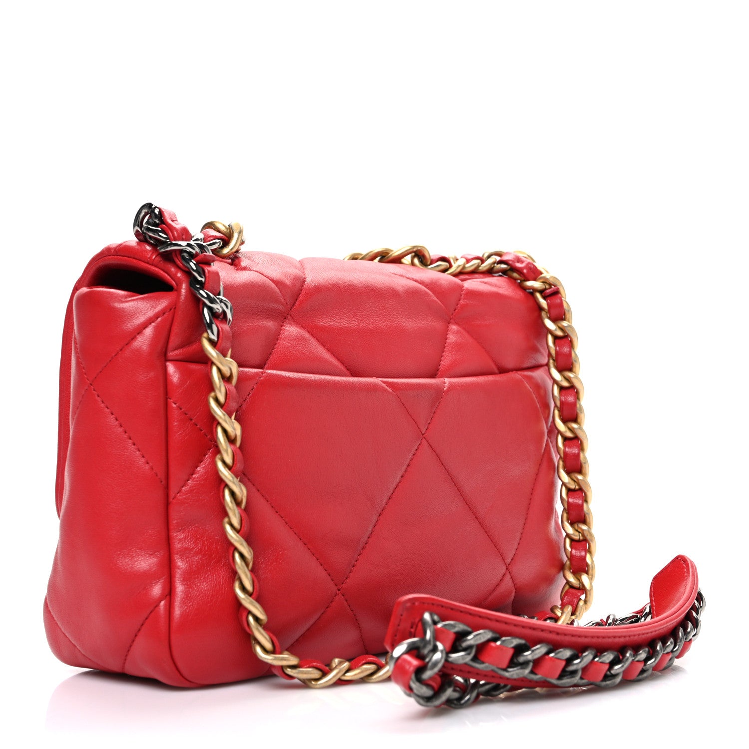 Chanel Lambskin Quilted Medium Chanel 19 Flap Red 3 of 10