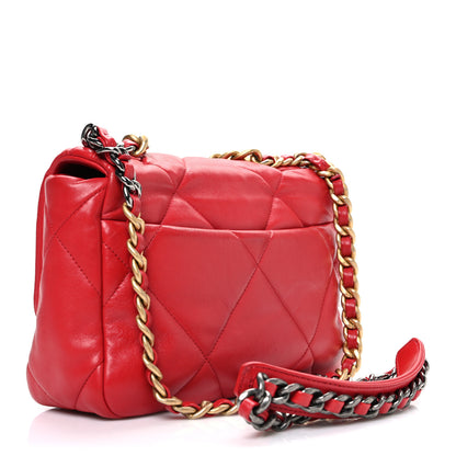 Chanel Lambskin Quilted Medium Chanel 19 Flap Red 3 of 10