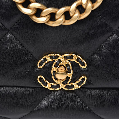 Chanel Goatskin Quilted Medium 19 Flap Black 10 of 11