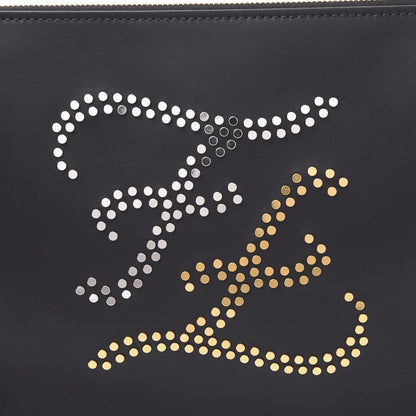 Fendi Vitello Grace Studded Karligraphy Pouch Black 9 of 9