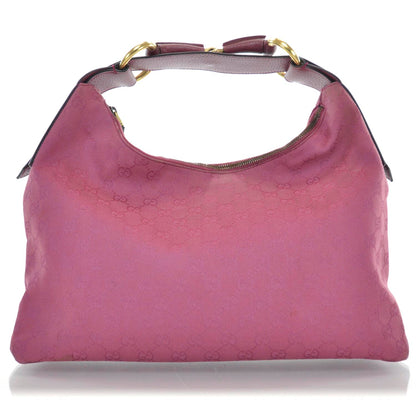 Gucci Monogram Medium Horsebit Chain Hobo Fuchsia 1 of 9