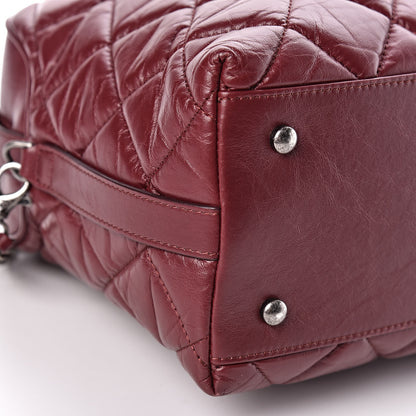 Chanel Aged Calfskin Small Bowling Bag Burgundy 9 of 11