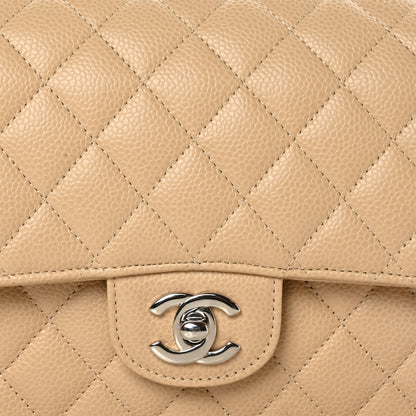 Chanel Caviar Quilted Medium Double Flap Beige 8 of 10