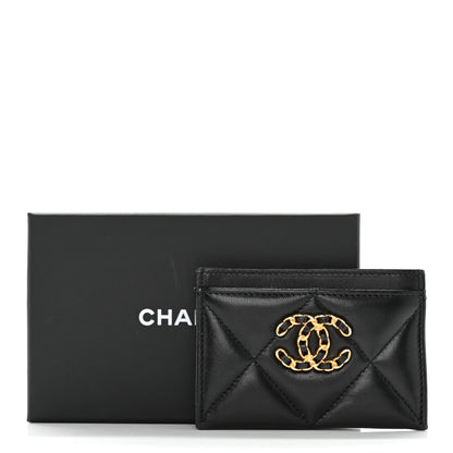 Chanel Lambskin Quilted Chanel 19 Card Holder Black 15 of 15