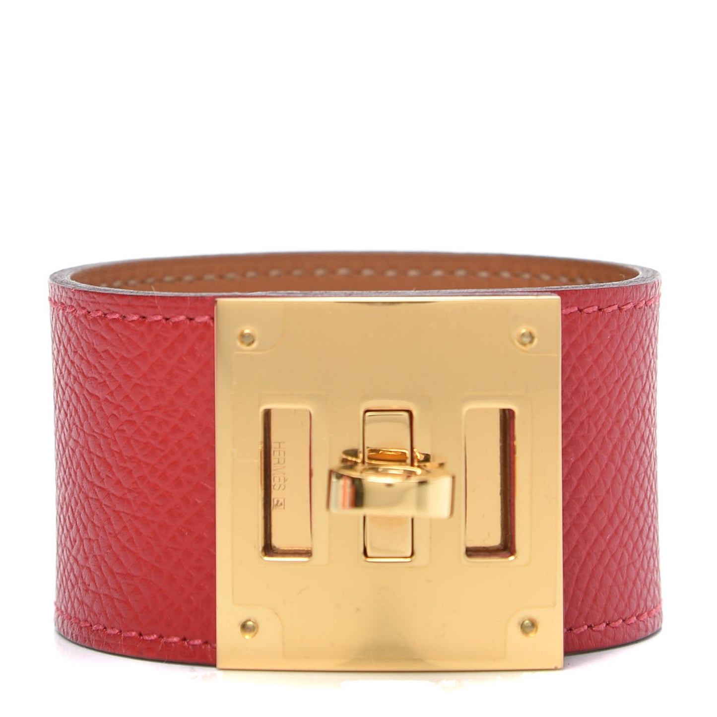 Epsom Kelly Dog Bracelet Rouge Casaque