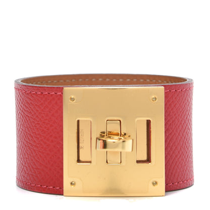 Hermes Epsom Kelly Dog Bracelet Rouge Casaque 1 of 6