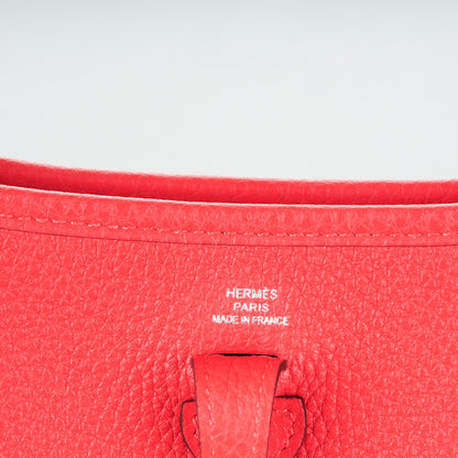 Hermes Taurillon Clemence Amazone Evelyne TPM Rouge Pivoine Rose Sakura 6 of 7