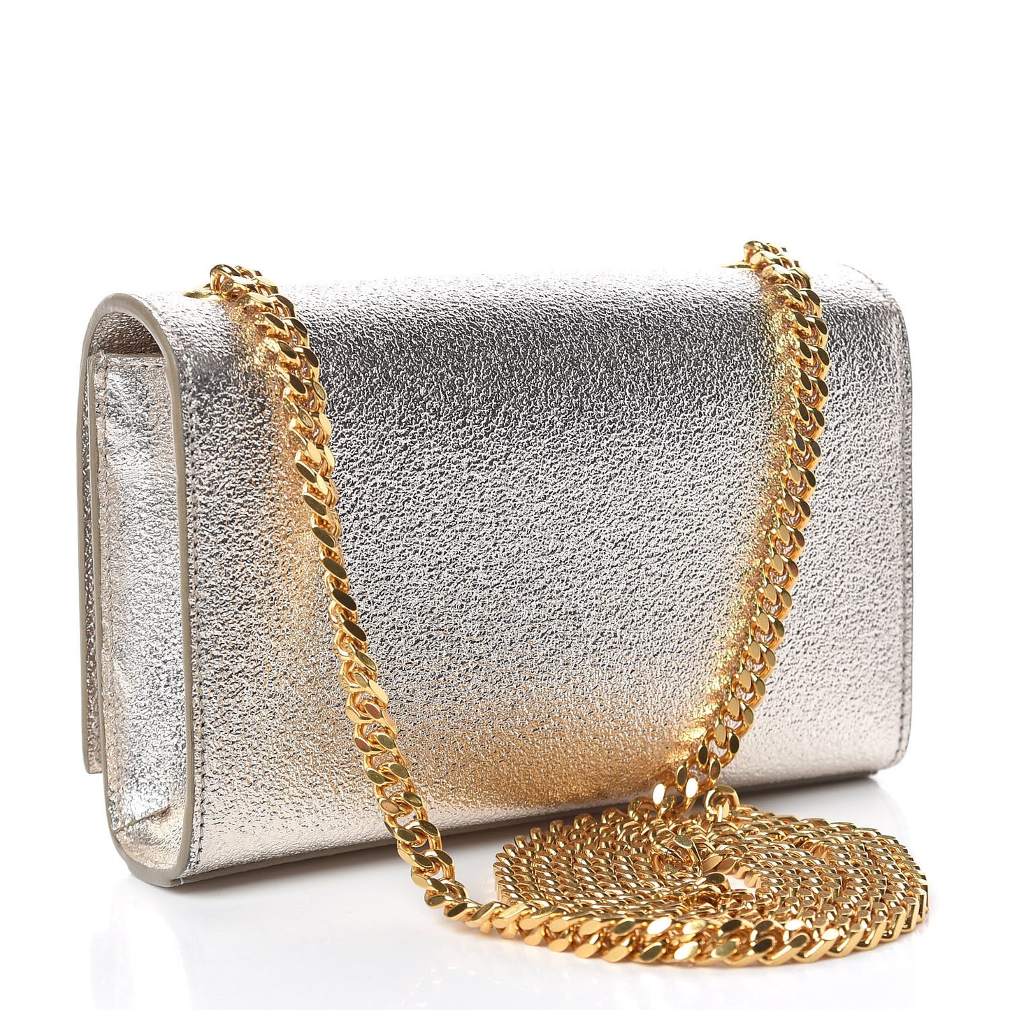 Metallic Calfskin Small Classic Monogram Kate Satchel Pale Gold