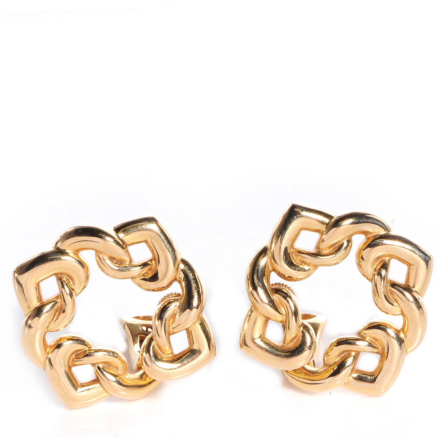 BVLGARI 18K Yellow Gold Doppio Cuore Clip On Earrings