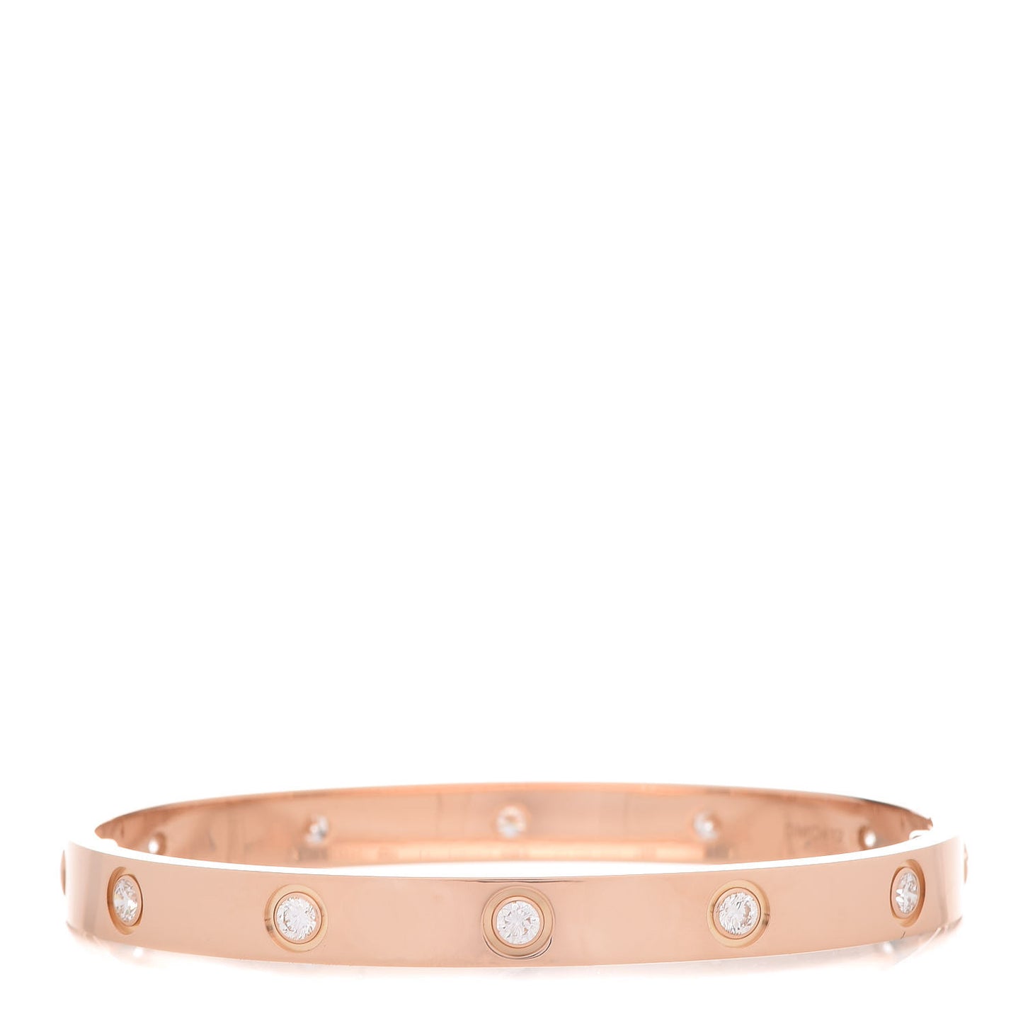 18K Pink Gold 10 Diamond LOVE Bracelet 17