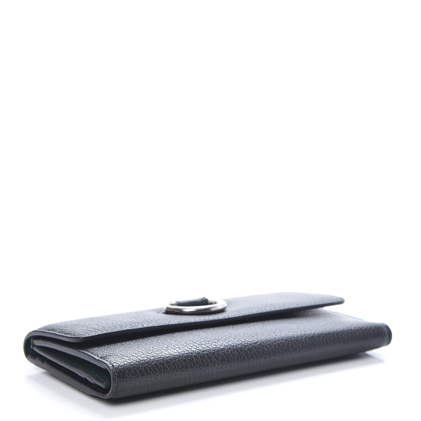 Goatskin D-Ring Continental Wallet Black