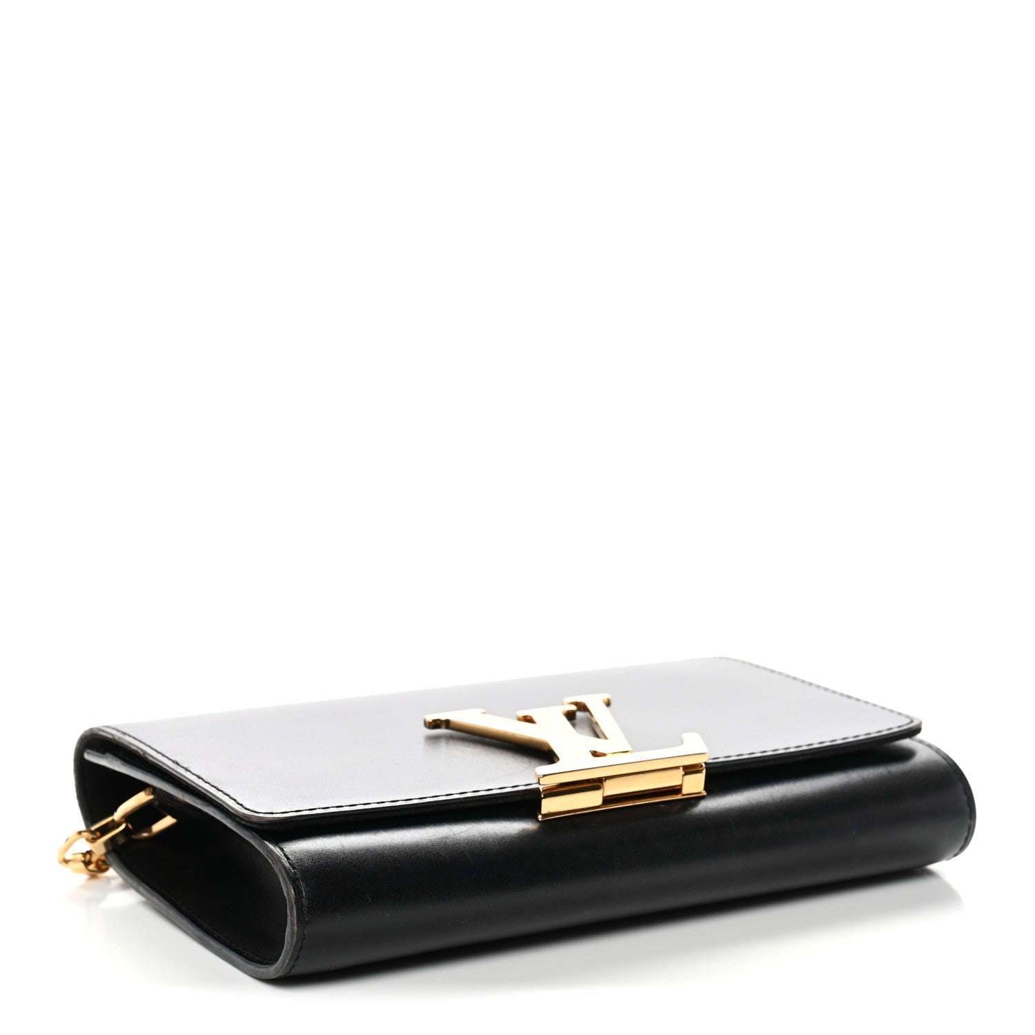 Louis Vuitton Calfskin Chain Louise MM Black 4 of 14