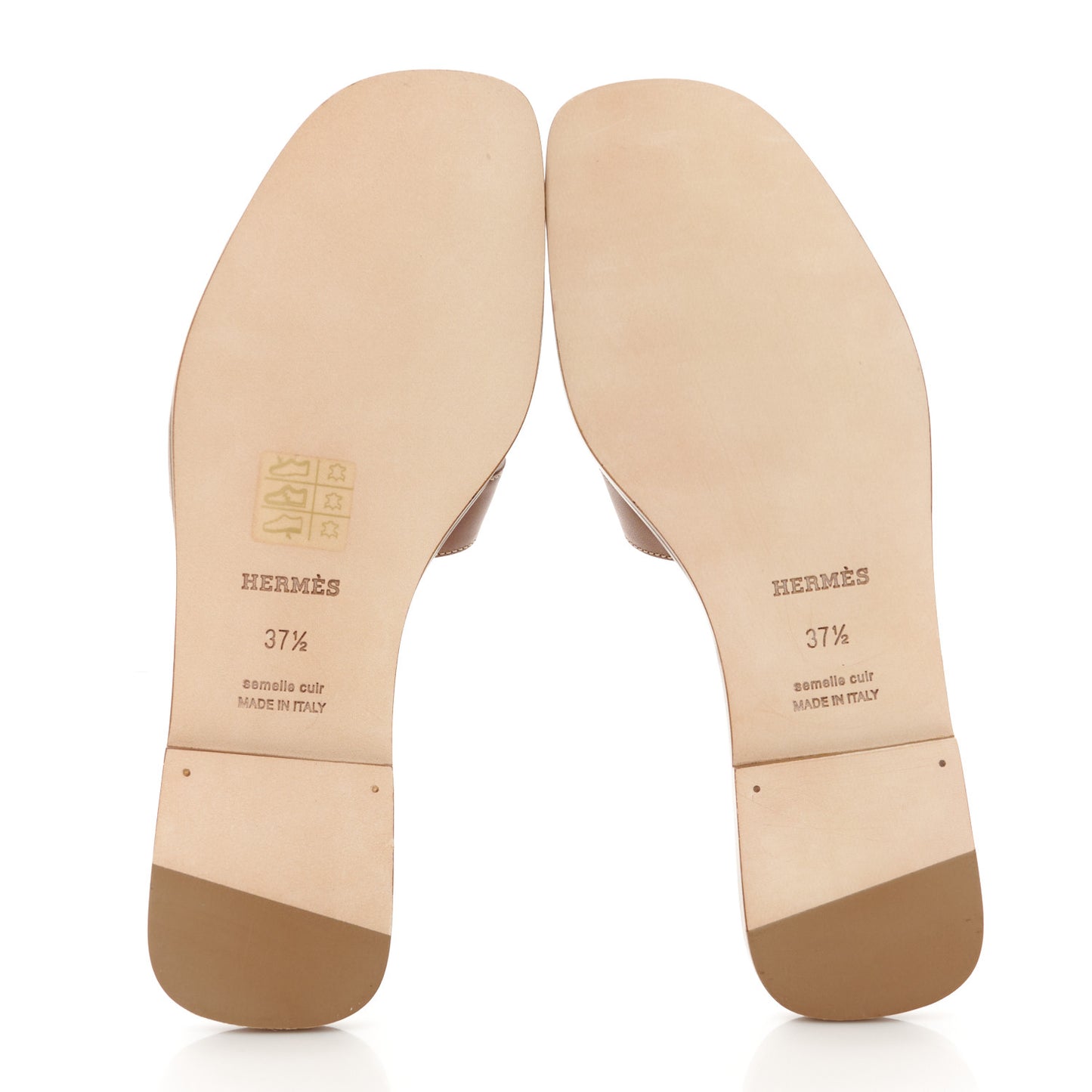 Box Calfskin Oran Sandals 37.5 Gold