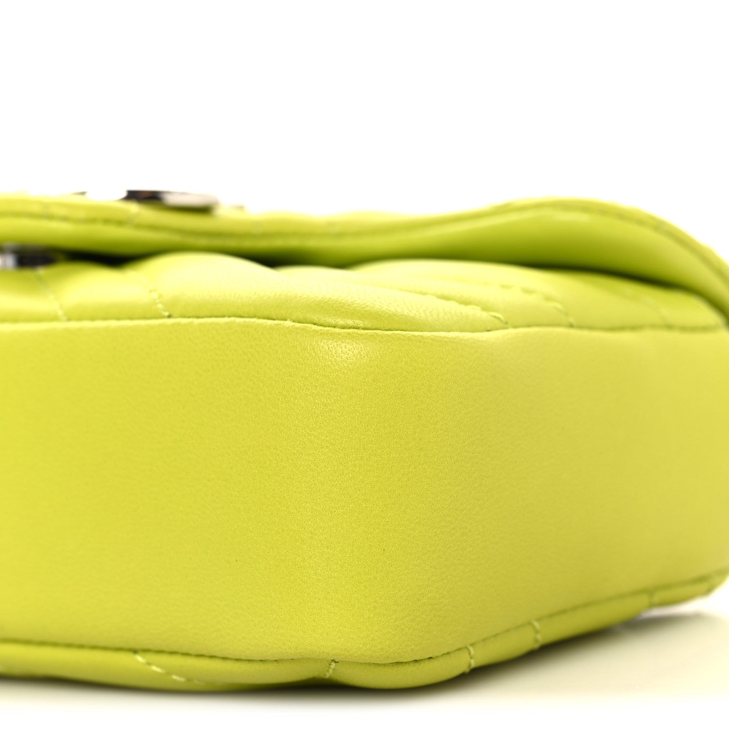 Gucci Lambskin Matelasse Mini GG Marmont Shoulder Bag Bright Green 10 of 10