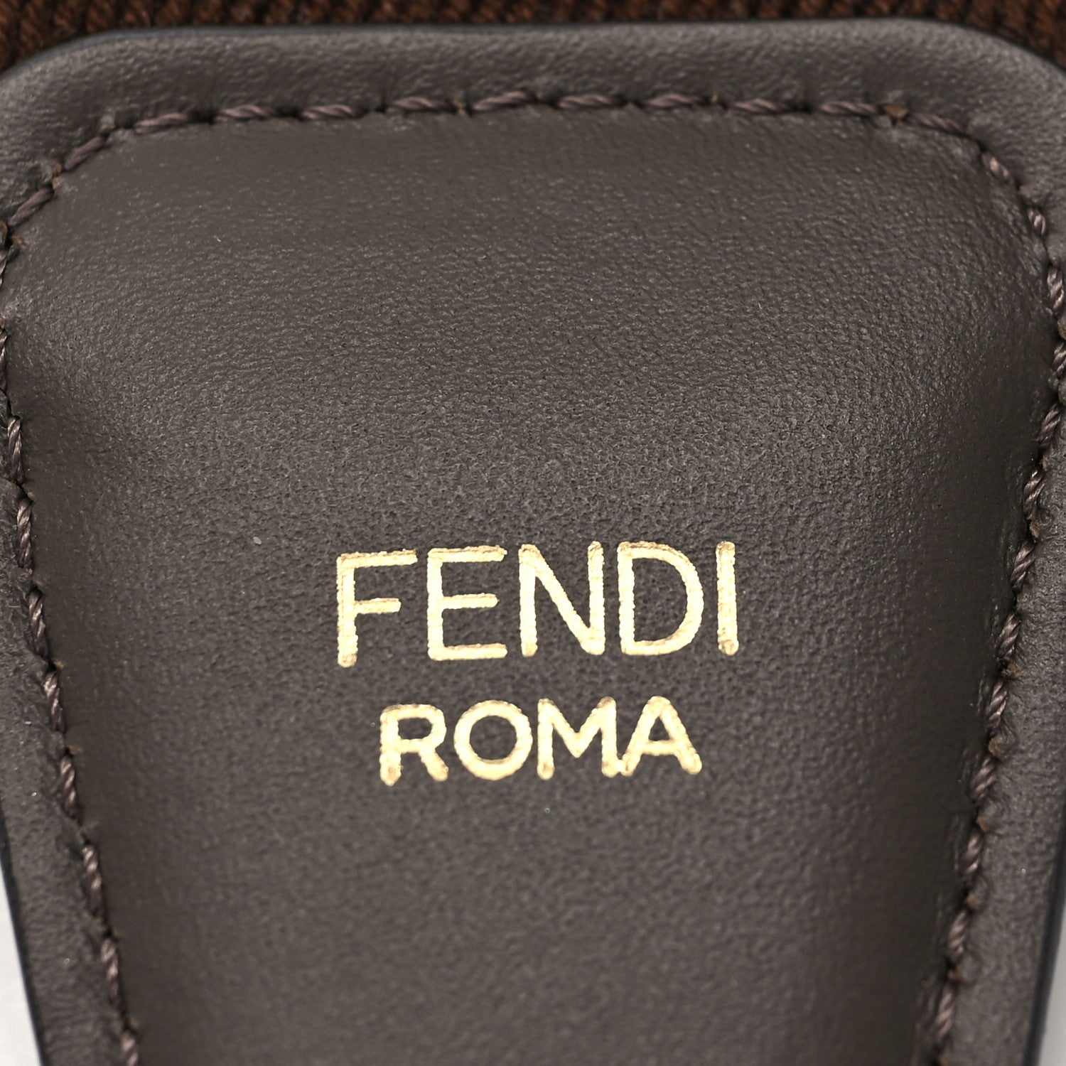 Fendi Ribbon Vitello Century FF 1974 Embroidered Adjustable Strap You Fango Rosa Confetto Chocolate 3 of 4