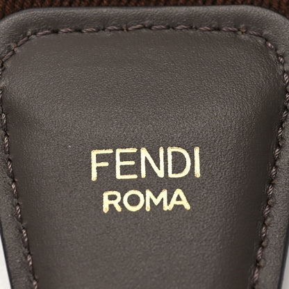 Fendi Ribbon Vitello Century FF 1974 Embroidered Adjustable Strap You Fango Rosa Confetto Chocolate 3 of 4