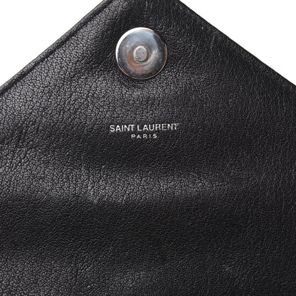 Saint Laurent Sheepskin Matelasse Chevron Monogram Medium College Bag Black 7 of 12