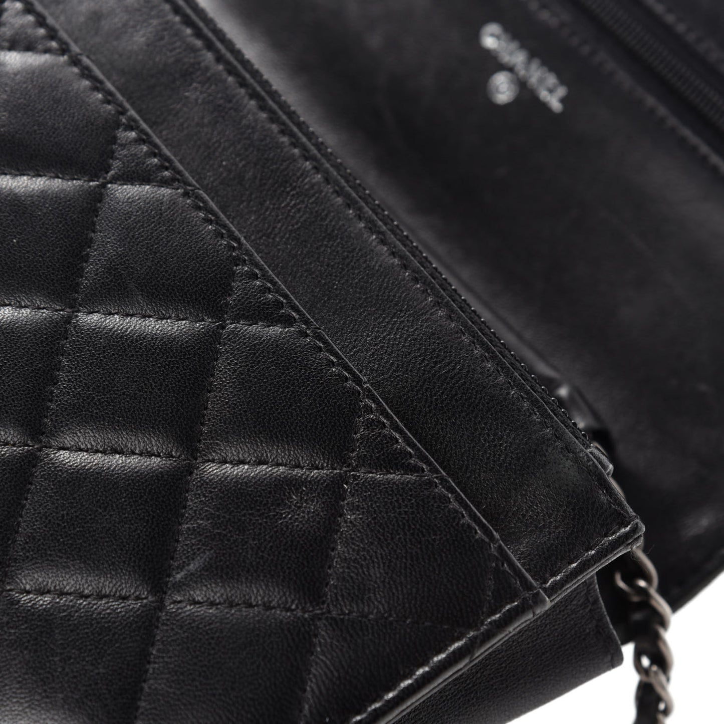 Lambskin Quilted Boy Wallet On Chain WOC Black