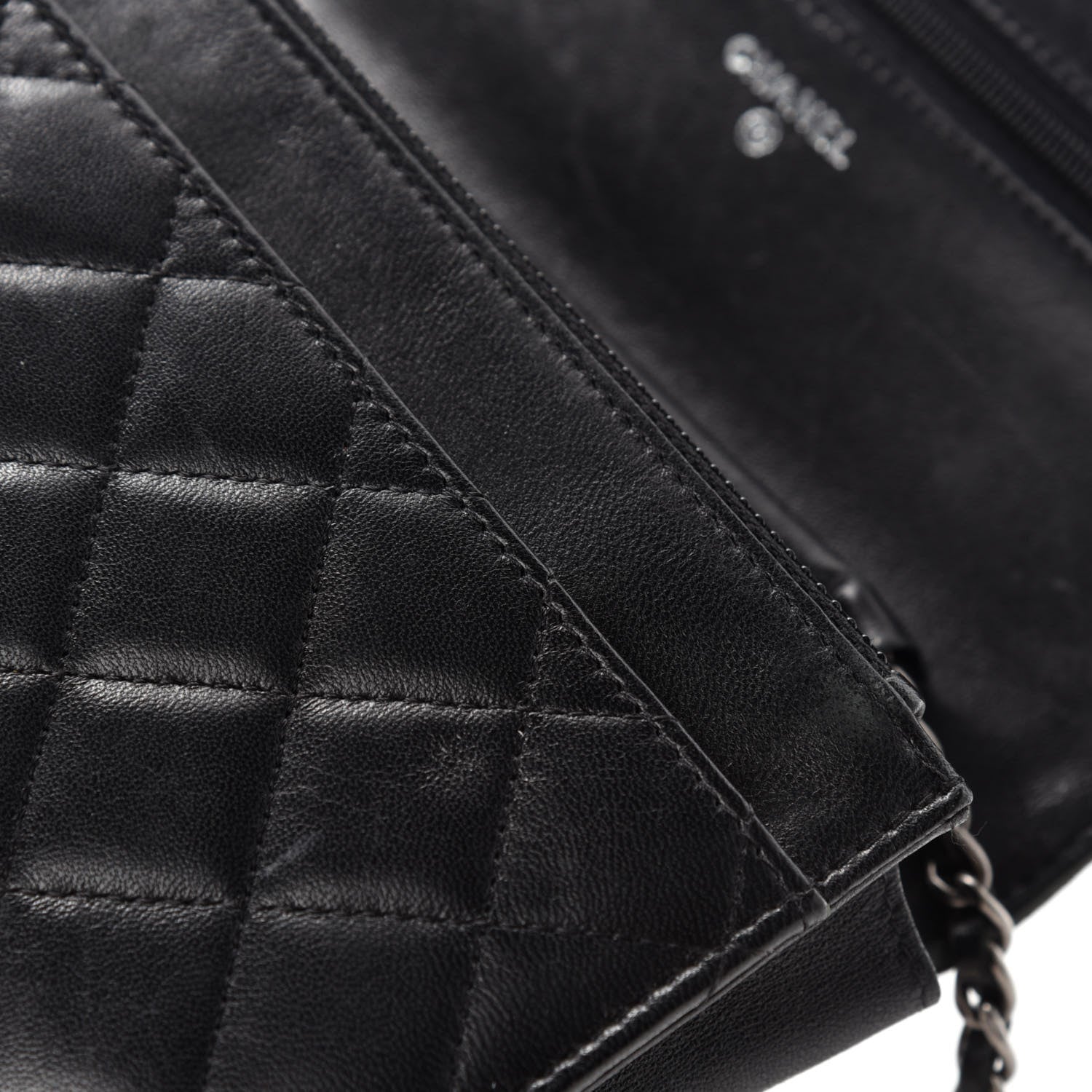 Chanel Lambskin Quilted Boy Wallet On Chain WOC Black 9 of 14