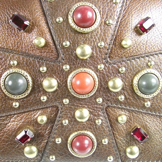 Leather Byzance Flap Bag Bronze