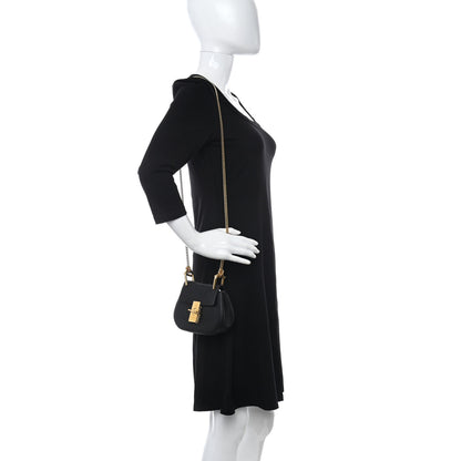 Chloe Grained Lambskin Mini Drew Shoulder Bag Black 2 of 13