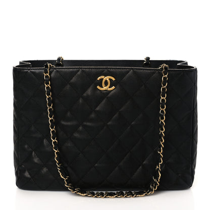 Chanel Caviar Quilted Chain Shopping Tote Black 1 of 9