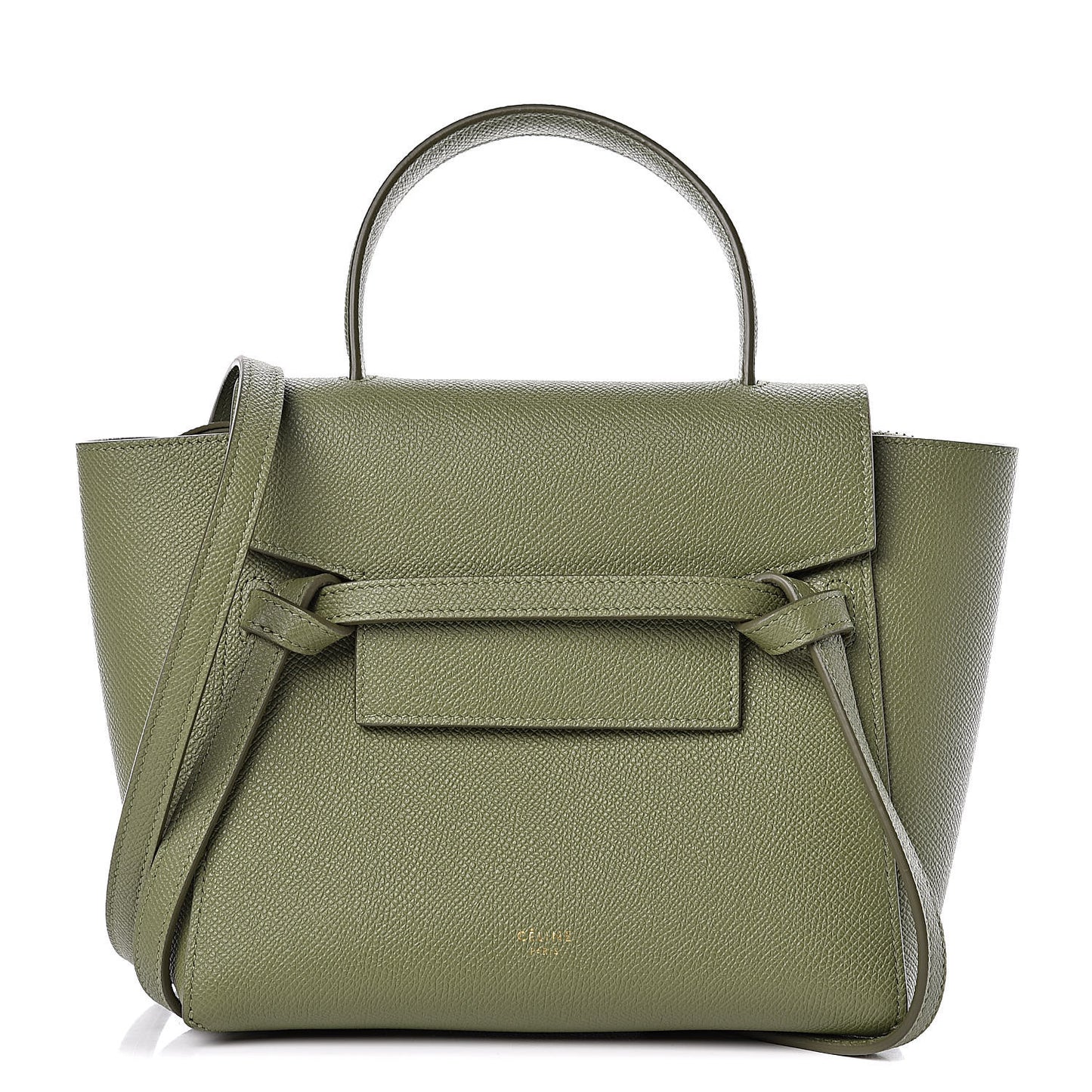 Grained Calfskin Nano Belt Bag Olive