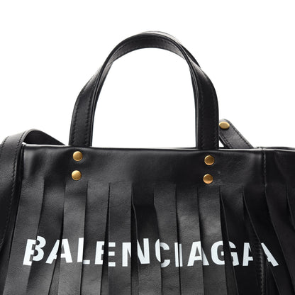Balenciaga Calfskin XS Fringe Laundry Cabas Black 10 of 10