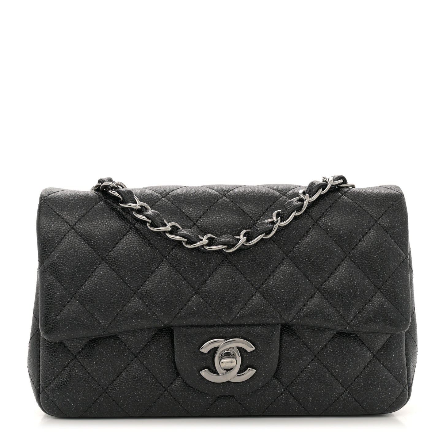 Caviar Quilted Mini Rectangular Flap Black