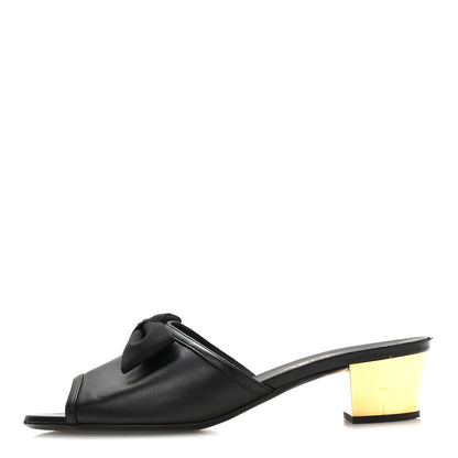 Chanel Lambskin Grosgrain Bow CC Mules 40 Black 2 of 16